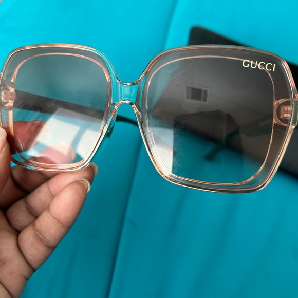 Fashion sunnies! Pink tint with red and green stripe on sides! - Picture 9 of 10